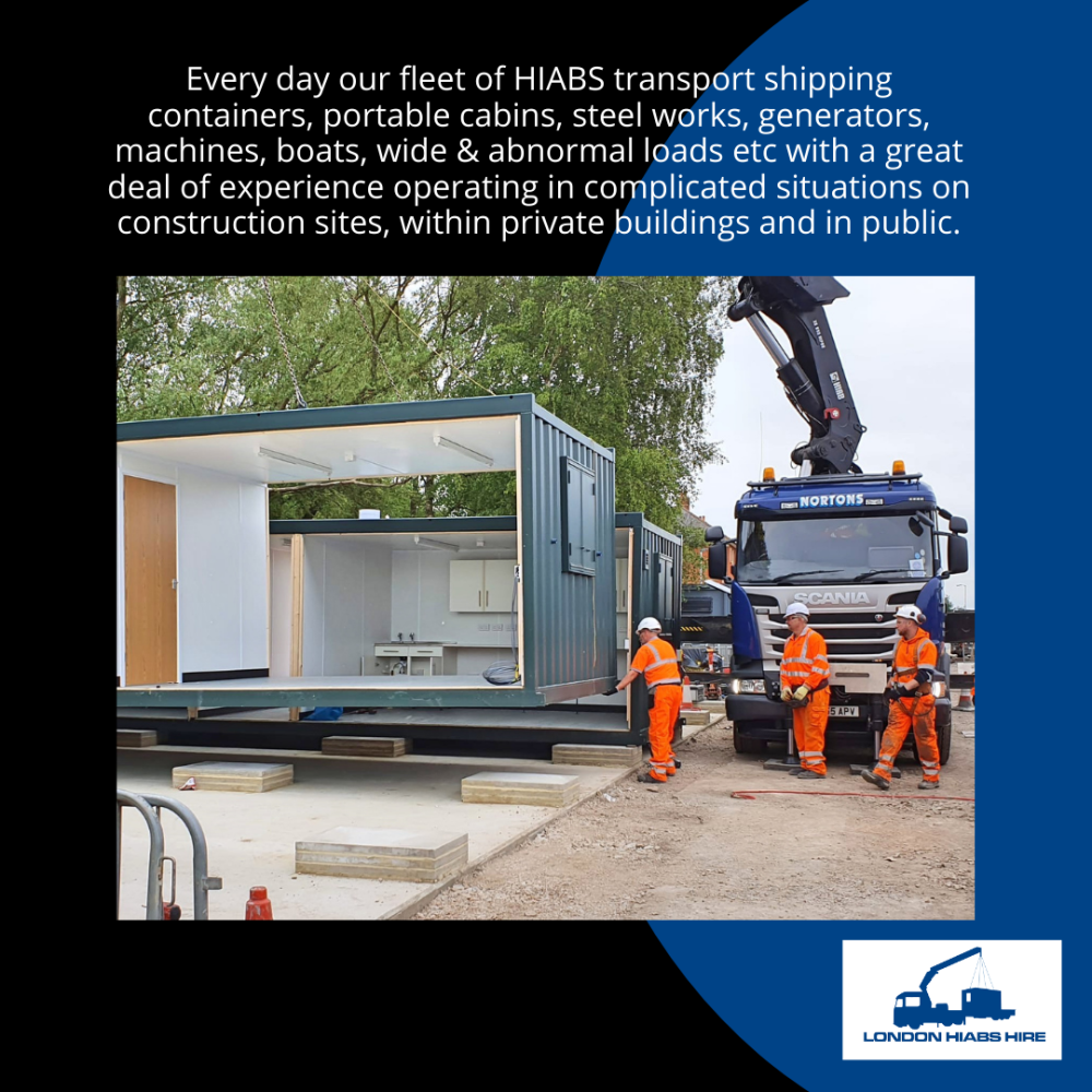 Our fleet of HIABS transport shipping containers